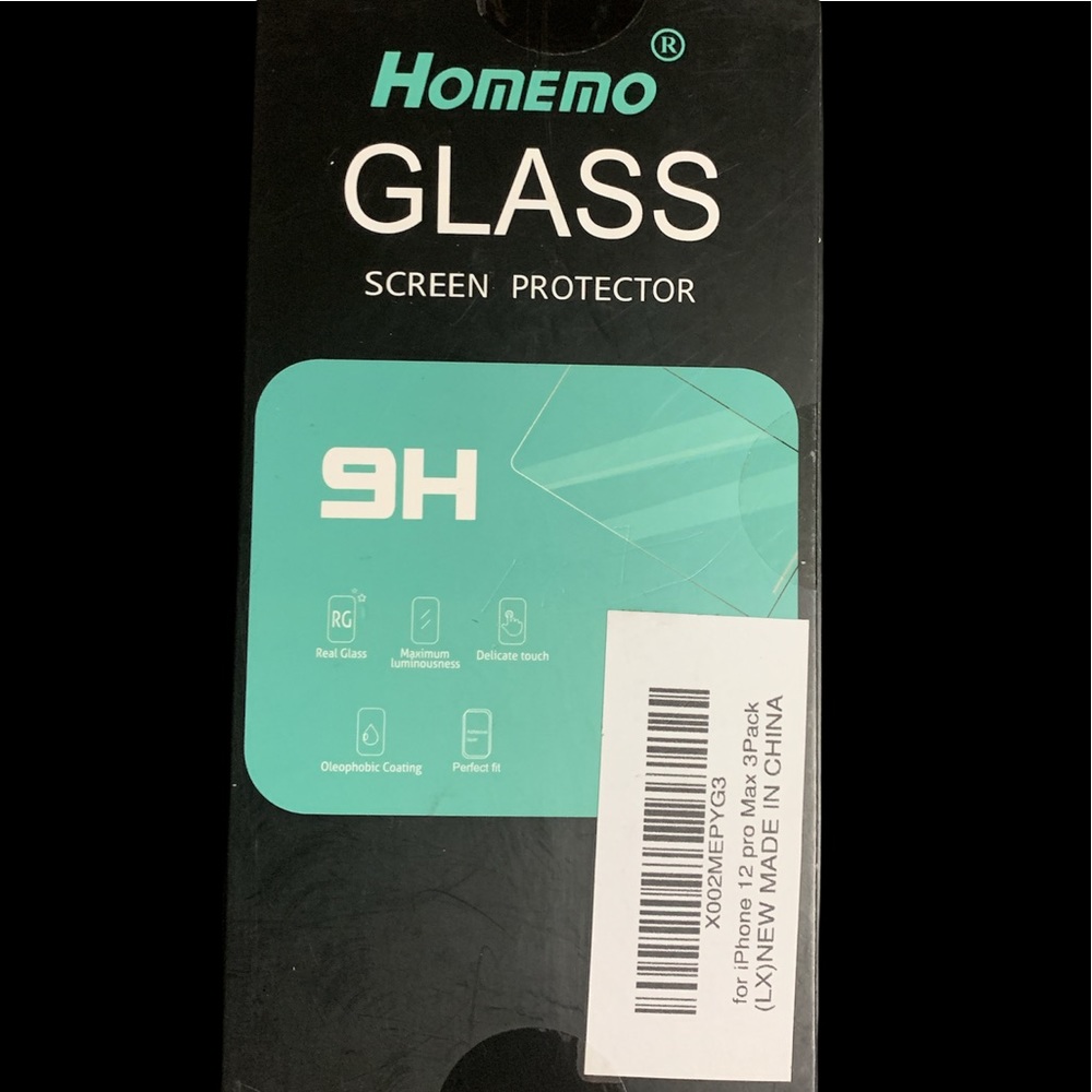 iPhone 12 max pro glass screen protector 3 pack unopened box.